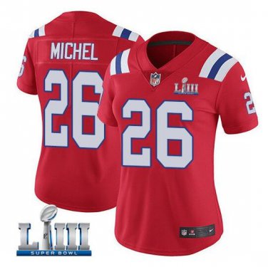 Sony Michel #26 New England Patriots 2019 Super Bowl LIII Limited Player Jersey Women's Red Size S