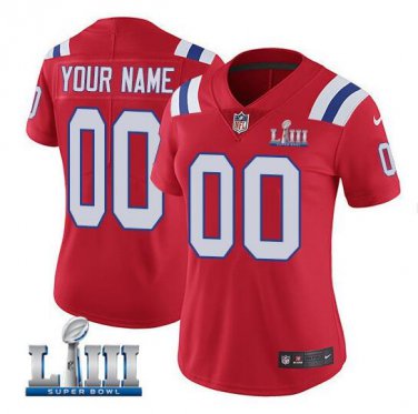 Custom New England Patriots 2019 Super Bowl LIII Limited Jersey Women's Red Size S M L XL XXL
