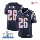Sony Michel #26 New England Patriots 2019 Super Bowl LIII Limited Player Jersey Youth Navy Size M