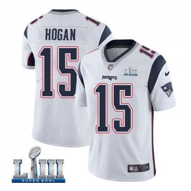 Chris Hogan #15 New England Patriots 2019 Super Bowl LIII Limited Player Jersey Men's White Size XXL