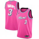 Custom Miami Heat 2018/19 Swingman Men's Jersey Earned Edition Pink