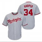 Bryce Harper #34 Washington Nationals Cool Base Player Men's Jersey Gray Size M