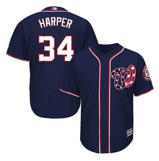 Bryce Harper #34 Washington Nationals Cool Base Player Men's Jersey ...