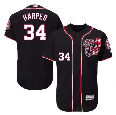 Bryce Harper #34 Washington Nationals Flex Base Player Men's Jersey Navy Size XL