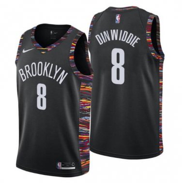 Spencer Dinwiddie #8 Brooklyn Nets 2018/19 Swingman Jersey City Edition Black Size S