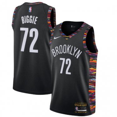Nike Biggie #72 Brooklyn Nets 2018/19 Swingman Jersey City Edition Black Size S