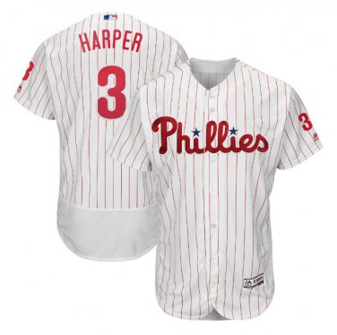 Bryce Harper #3 Philadelphia Phillies Collection Flex Base Player Men's Jersey White Size M