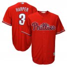 Bryce Harper #3 Philadelphia Phillies Cool Base Player Men's Jersey Scarlet Size XXL