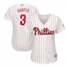 Bryce Harper #3 Philadelphia Phillies Cool Base Player Women's Jersey White Size XXL