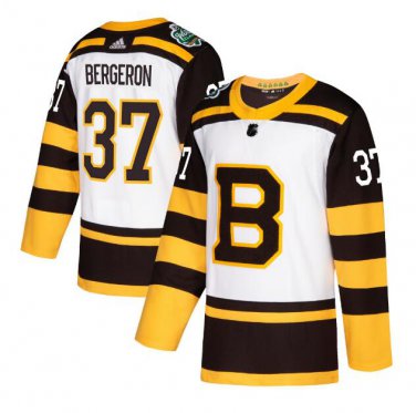 Patrice Bergeron #37 Boston Bruins Player Men's Jersey White Size L