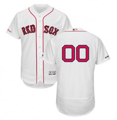 Custom Boston Red Sox Flex Base Collection Men's Jersey White Size M L XL XXL XXXL