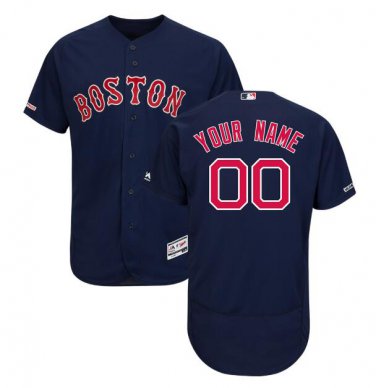 Custom Boston Red Sox Flex Base Collection Men's Jersey Navy Size M L XL XXL XXXL
