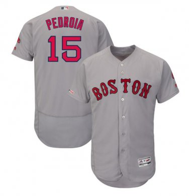 Dustin Pedroia #15 Boston Red Sox Flex Base Collection Player Men's Jersey Gray Size L
