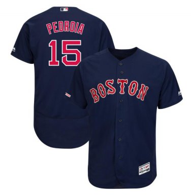 Dustin Pedroia #15 Boston Red Sox Flex Base Collection Player Men's Jersey Navy Size L