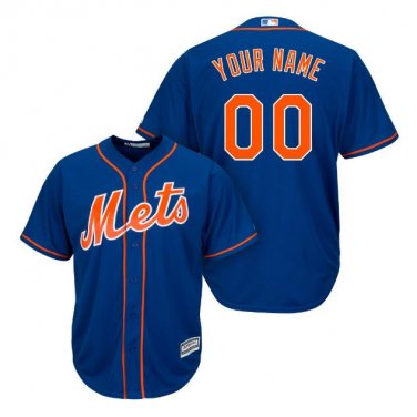 Custom New York Mets Cool Base Men's Jersey Royal M L XL XXL XXXL