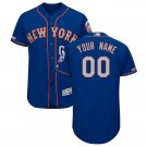 Custom New York Mets Flex Base Collection Men's Jersey Royal M L XL XXL XXXL