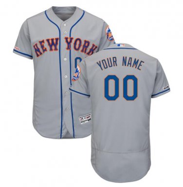Custom New York Mets Flex Base Collection Men's Jersey Gray M L XL XXL XXXL