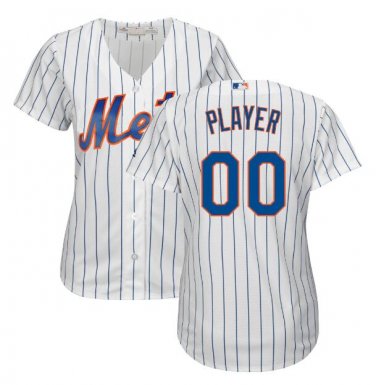 Custom New York Mets Cool Base Women's Jersey White Size S M L XL XXL