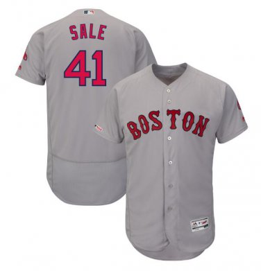 Chris Sale #41 Boston Red Sox Flex Base Collection Player Men's Jersey Gray Size XXL