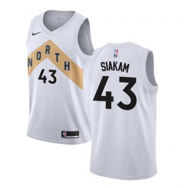 Pascal Siakam #43 Toronto Raptors 2018/19 Swingman Men's Jersey City Edition White Size M