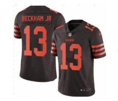 Odell Beckham Jr #13 Cleveland Browns Limited Player Jersey Men's Brown Size XXXL