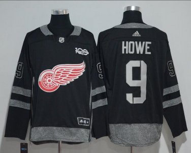 Gordie Howe #9 Detroit Red Wings 100th Anniversary Player Men's Jersey Black Size M