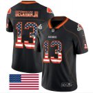 Odell Beckham Jr #13 Cleveland Browns Limited Player Jersey Men's Black USA Flag Size S