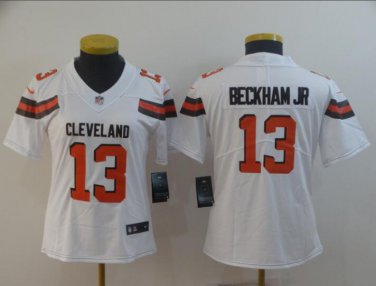 Odell Beckham jr #13 Cleveland Browns Limited Player Jersey Women's White Size XL