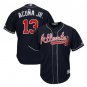 Ronald Acuña Jr. #13 Atlanta Braves 2019 Home Cool Base Player Men's Jersey Navy Size L