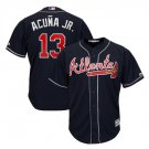 Ronald Acuña Jr. #13 Atlanta Braves 2019 Home Cool Base Player Men's Jersey Navy Size XXL