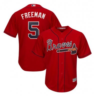 Freddie Freeman #5 Atlanta Braves 2019 Home Cool Base Player Men's Jersey Scarlet Size XXL