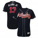 Ronald Acuña Jr. #13 Atlanta Braves 2019 Collection Flex Base Player Men's Jersey Navy Size XXXL