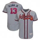 Ronald Acuña Jr. #13 Atlanta Braves 2019 Collection Flex Base Player Men's Jersey Gray Size XL