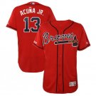 Ronald Acuña Jr. #13 Atlanta Braves 2019 Collection Flex Base Player Men's Jersey Scarlet Size M