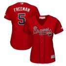 Freddie Freeman #5 Atlanta Braves 2019 Home Cool Base Player Women's Jersey Scarlet Size XXL