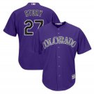 Trevor Story #27 Colorado Rockies Cool Base Player Men's Jersey Purple Size XXL