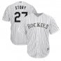 Trevor Story #27 Colorado Rockies Cool Base Player Men's Jersey White Size XL