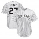 Trevor Story #27 Colorado Rockies Cool Base Player Men's Jersey White Size XXXL