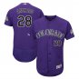 Nolan Arenado #28 Colorado Rockies Home Collection Flex Base Player Men's Jersey Purple Size M