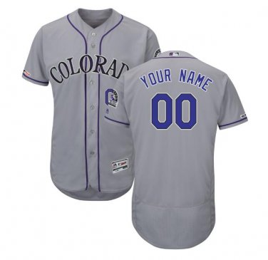 Custom Colorado Rockies Home Collection Flex Base Men's Jersey Gray Size M L XL XXL XXXL