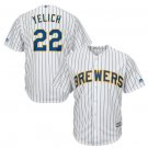 Christian Yelich #22 Milwaukee Brewers Cool Base Player Men's Jersey White Size XXXL