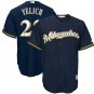 Christian Yelich #22 Milwaukee Brewers Cool Base Player Men's Jersey Navy Size XXXL