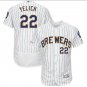 Christian Yelich #22 Milwaukee Brewers Collection Flex Base Player Men's Jersey White Size M