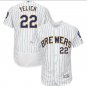 Christian Yelich #22 Milwaukee Brewers Collection Flex Base Player Men's Jersey White Size L