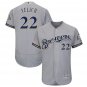 Christian Yelich #22 Milwaukee Brewers Collection Flex Base Player Men's Jersey Gray Size XXL