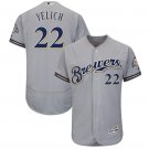 Christian Yelich #22 Milwaukee Brewers Collection Flex Base Player Men's Jersey Gray Size XXXL