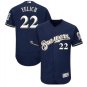 Christian Yelich #22 Milwaukee Brewers Collection Flex Base Player Men's Jersey Navy Size L