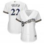 Christian Yelich #22 Milwaukee Brewers Cool Base Player Women's Jersey White Size L