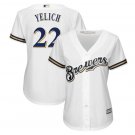 Christian Yelich #22 Milwaukee Brewers Cool Base Player Women's Jersey White Size XL