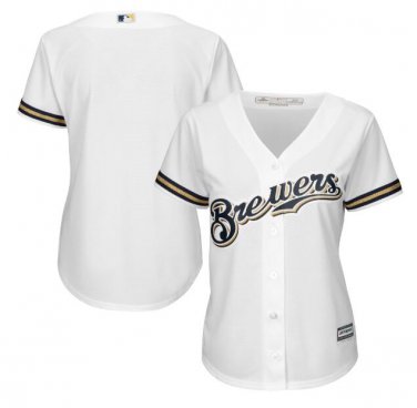 Milwaukee Brewers Cool Base Women's Jersey White Size L